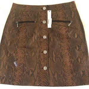 Ellie Tahari Tammy Pencil Skirt Tiger’s Eye Leather